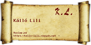Kálló Lili névjegykártya